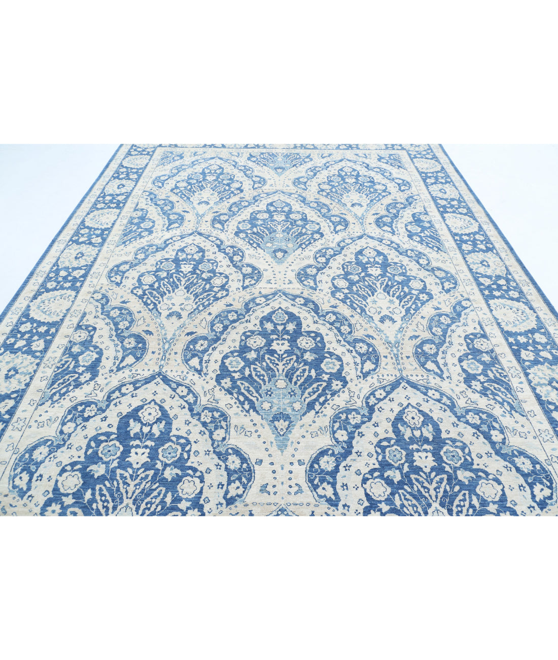 Ziegler 8'7'' X 11'10'' Hand-Knotted Wool Rug 8'7'' x 11'10'' (258 X 355) / Blue / Blue