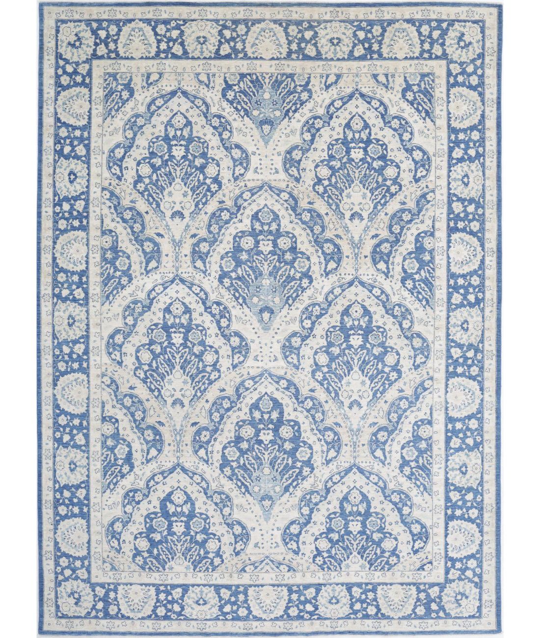 Ziegler 8'7'' X 11'10'' Hand-Knotted Wool Rug 8'7'' x 11'10'' (258 X 355) / Blue / Blue