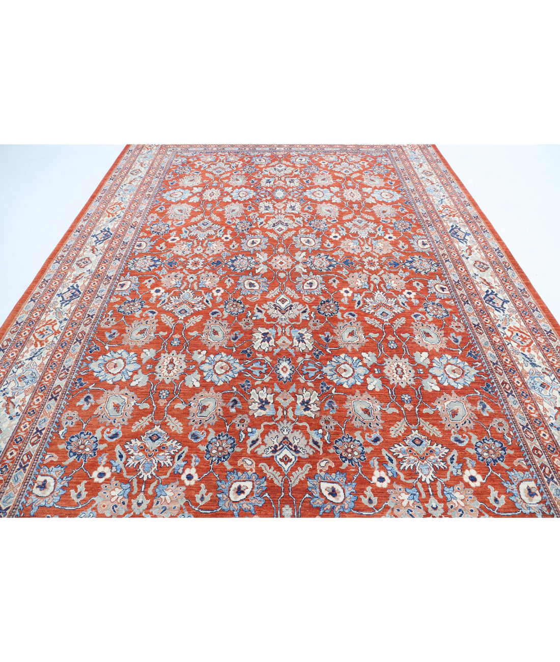 Ziegler 9'0'' X 12'7'' Hand-Knotted Wool Rug 9'0'' x 12'7'' (270 X 378) / Red / Ivory