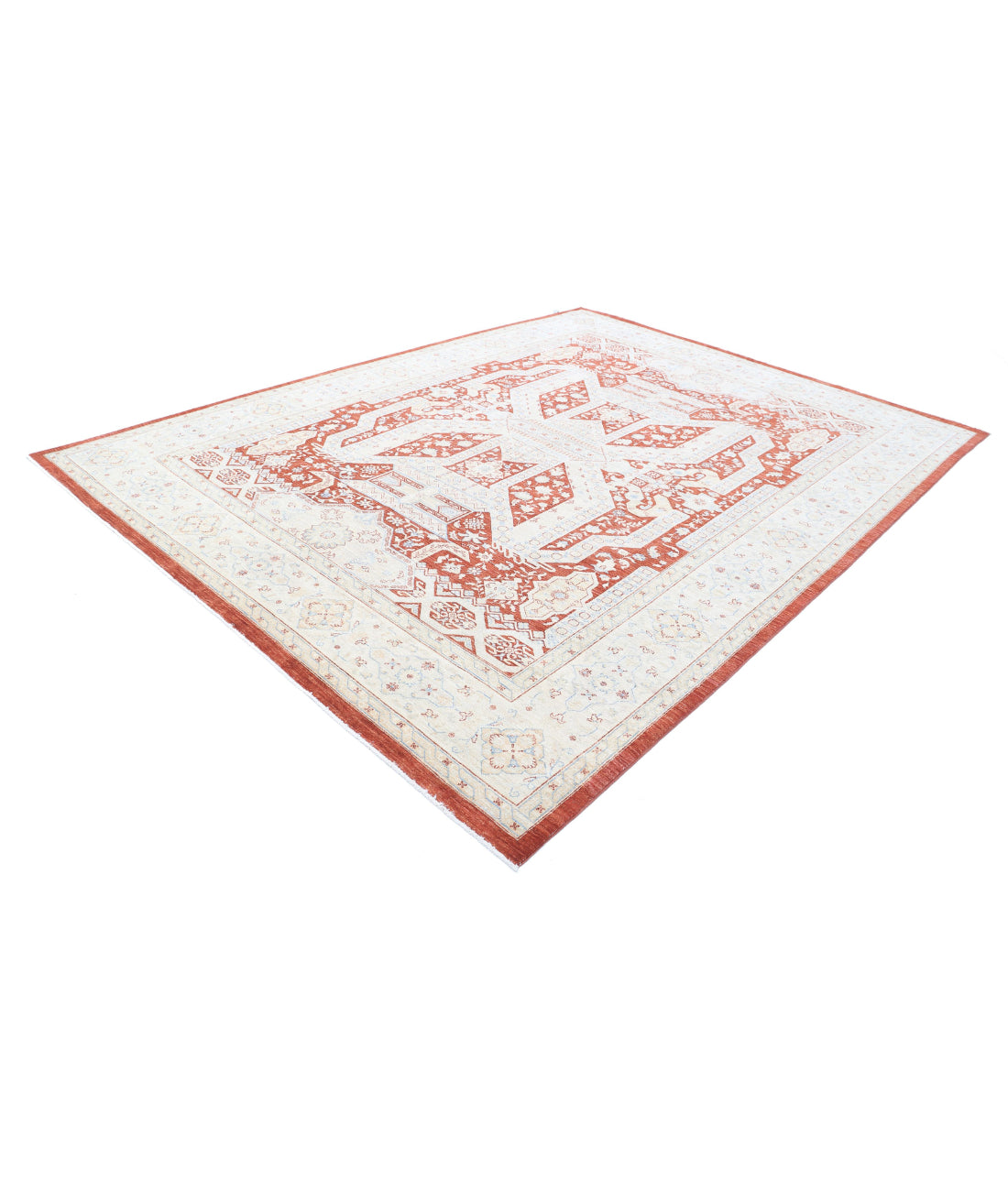 Ziegler 8'10'' X 11'7'' Hand-Knotted Wool Rug 8'10'' x 11'7'' (265 X 348) / Rust / Ivory