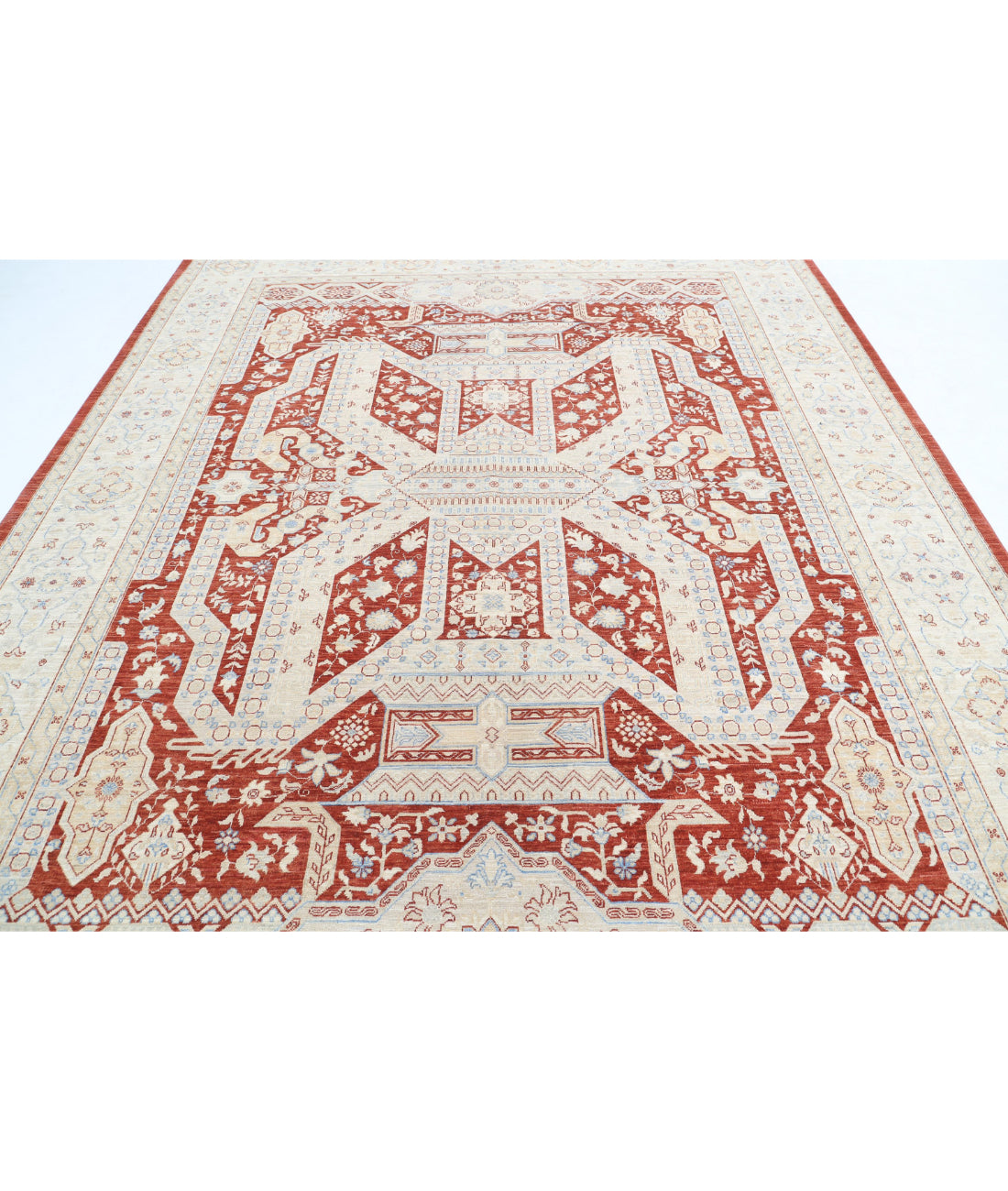 Ziegler 8'10'' X 11'7'' Hand-Knotted Wool Rug 8'10'' x 11'7'' (265 X 348) / Rust / Ivory