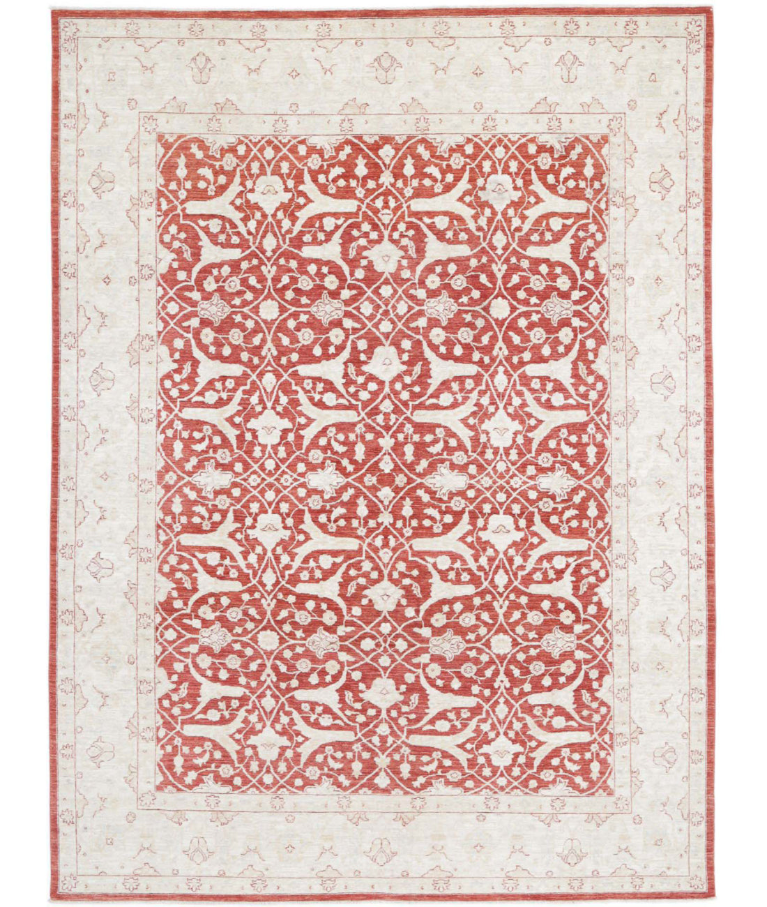 Ziegler 7'10'' X 10'8'' Hand-Knotted Wool Rug 7'10'' x 10'8'' (235 X 320) / Red / Ivory