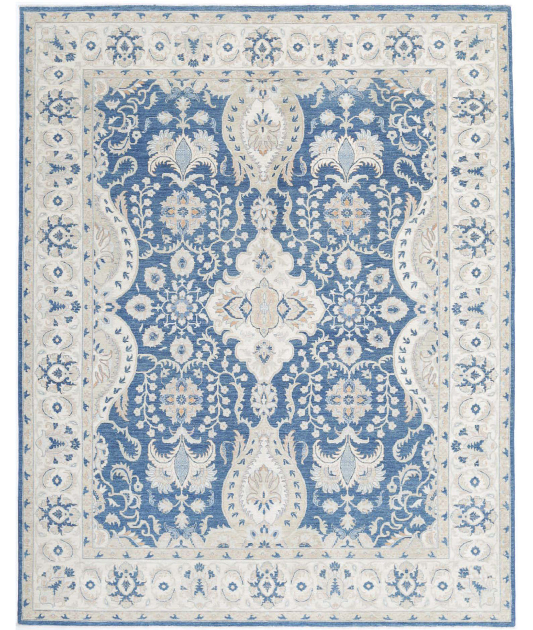 Ziegler 8'8'' X 11'3'' Hand-Knotted Wool Rug 8'8'' x 11'3'' (260 X 338) / Blue / Ivory