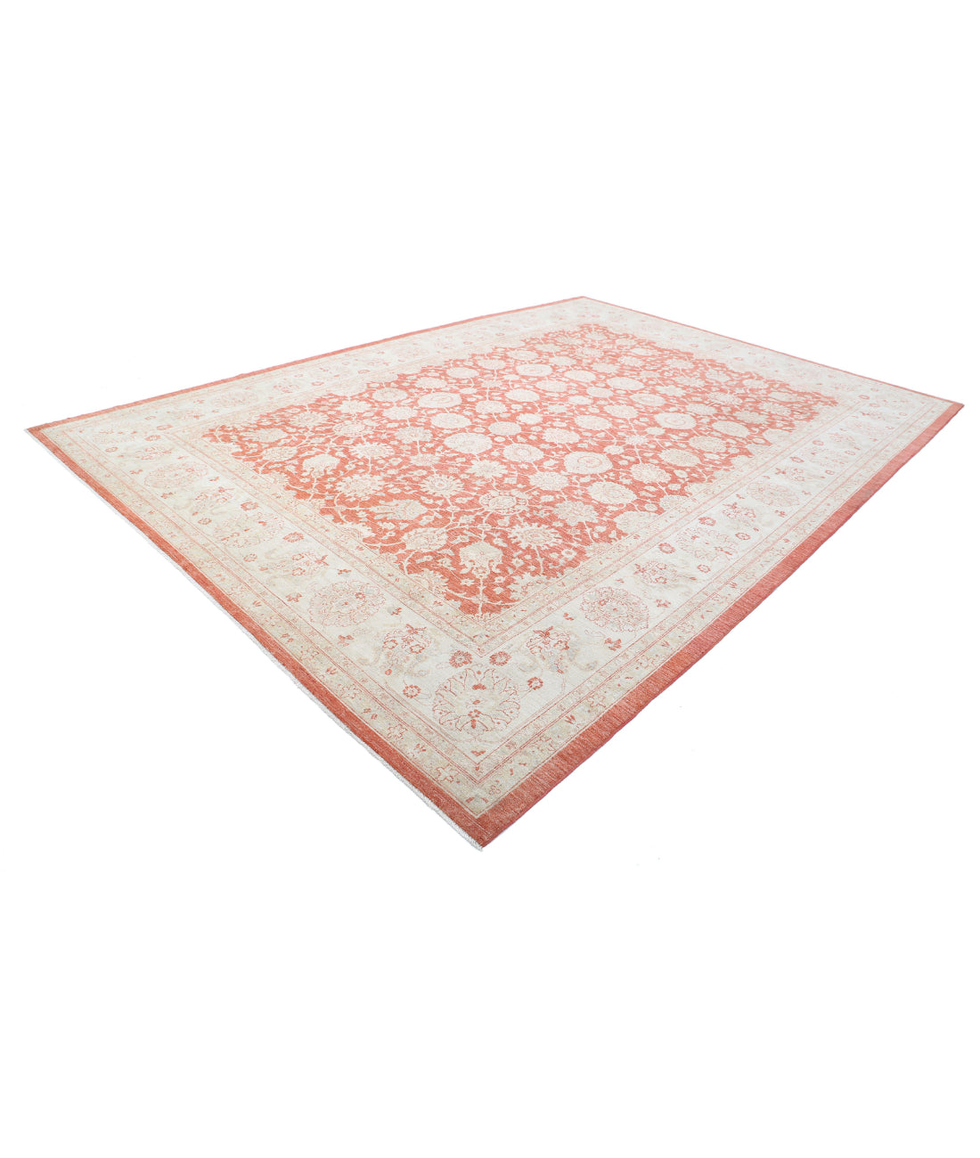 Ziegler 10'1'' X 14'0'' Hand-Knotted Wool Rug 10'1'' x 14'0'' (303 X 420) / Pink / Ivory