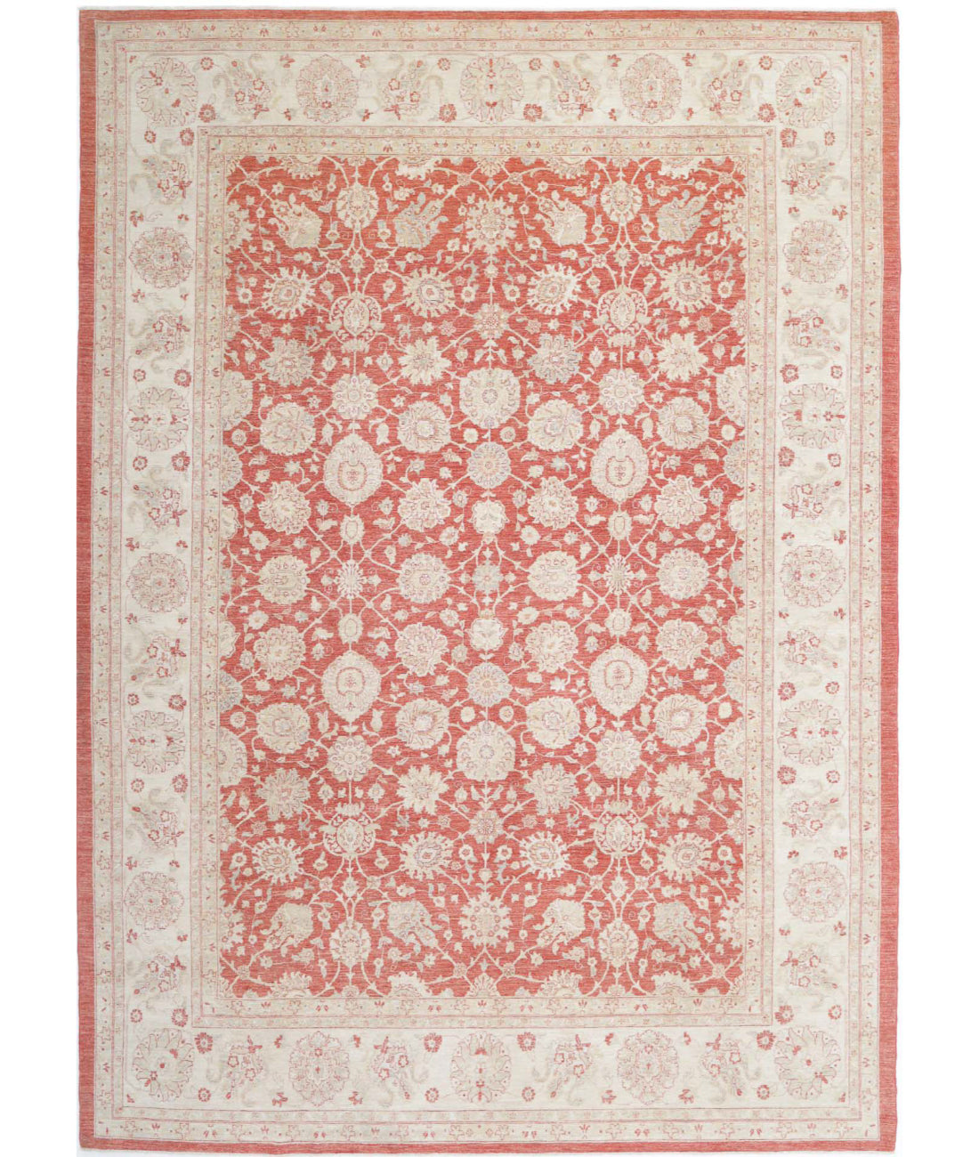 Ziegler 10'1'' X 14'0'' Hand-Knotted Wool Rug 10'1'' x 14'0'' (303 X 420) / Pink / Ivory