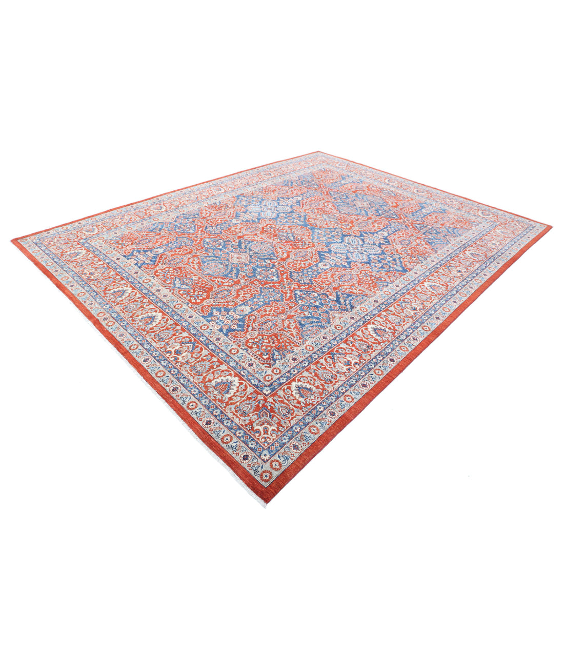 Ziegler 8'9'' X 11'8'' Hand-Knotted Wool Rug 8'9'' x 11'8'' (263 X 350) / Red / Blue