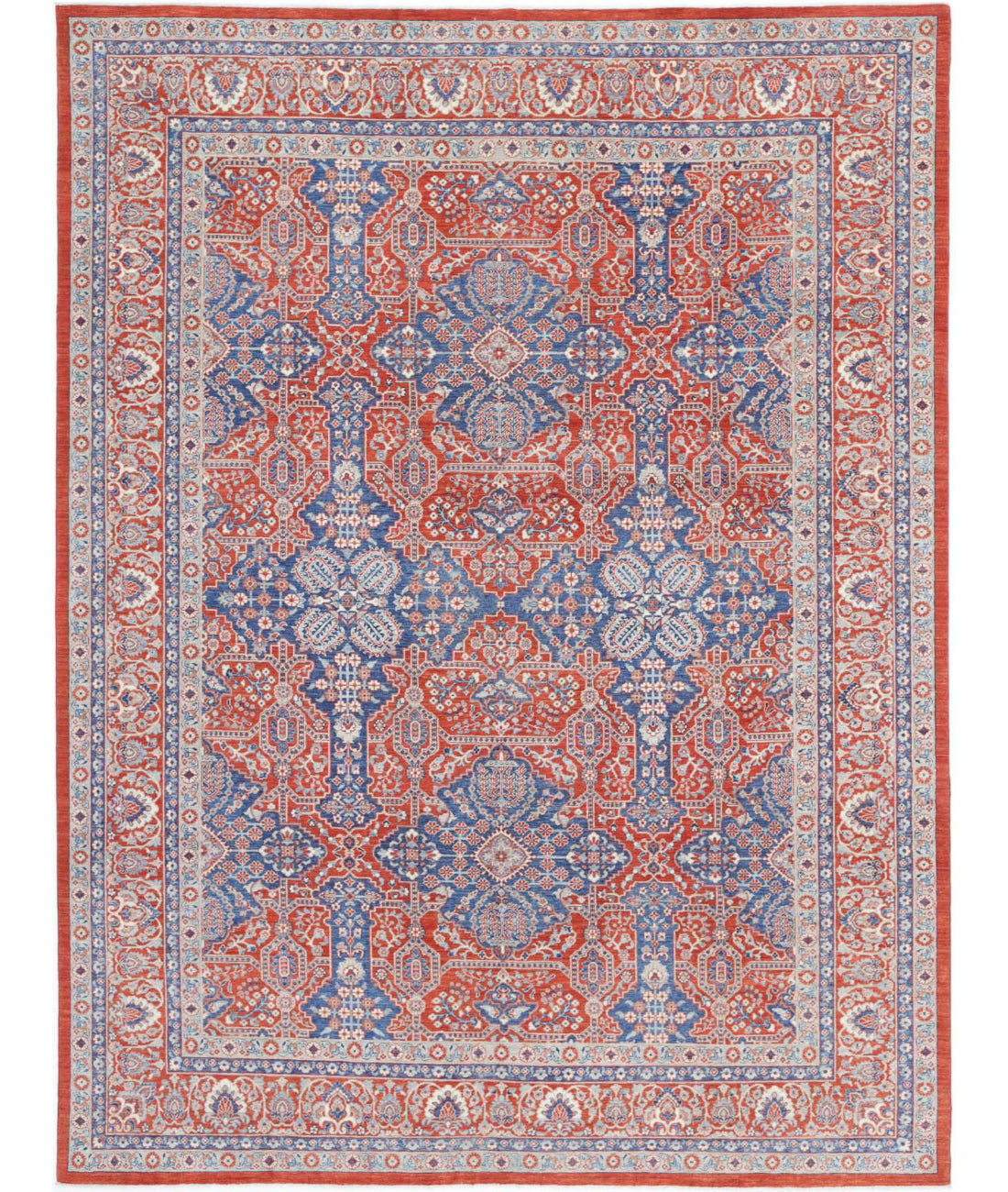 Ziegler 8'9'' X 11'8'' Hand-Knotted Wool Rug 8'9'' x 11'8'' (263 X 350) / Red / Blue