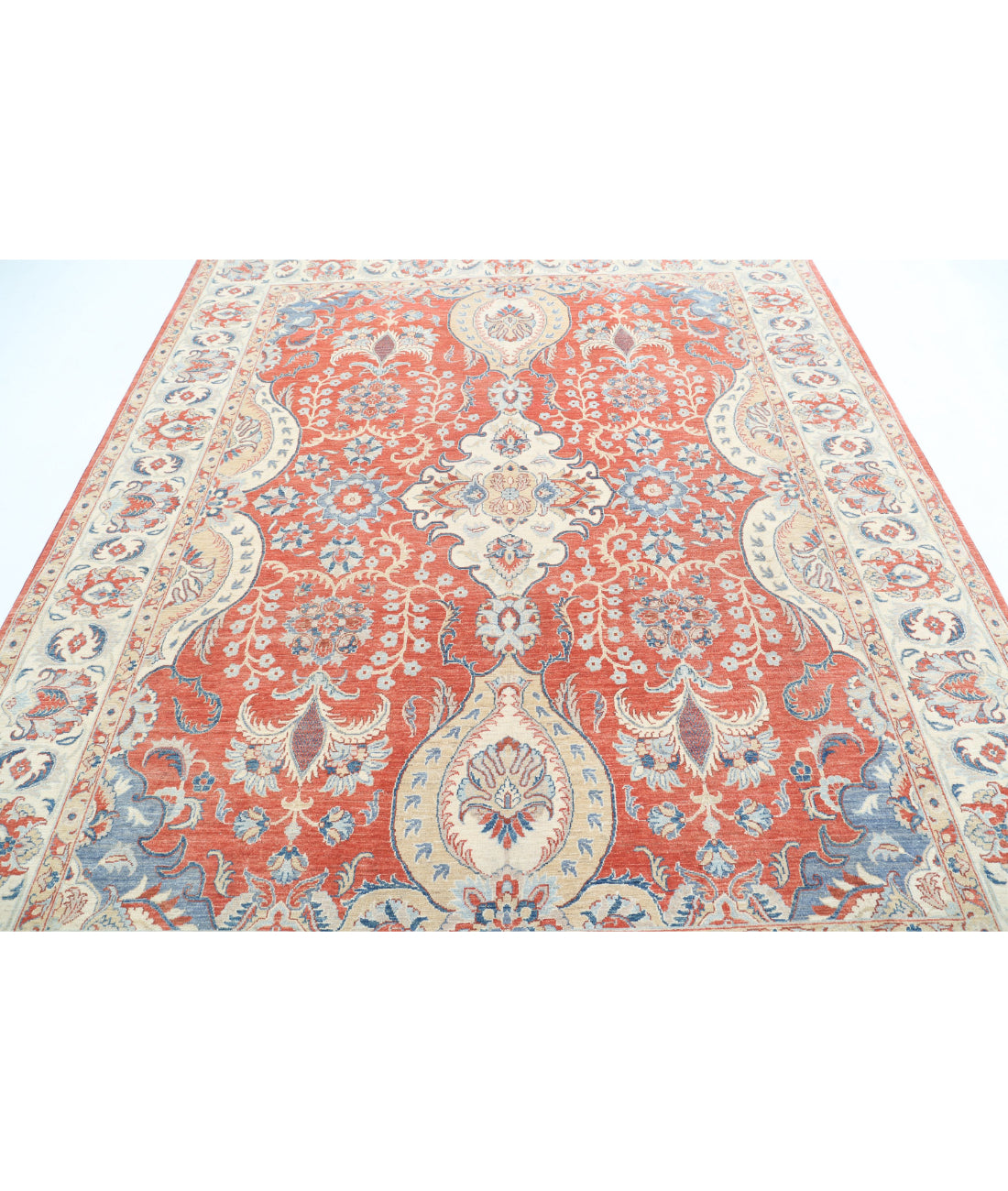 Ziegler 7'9'' X 9'5'' Hand-Knotted Wool Rug 7'9'' x 9'5'' (233 X 283) / Rust / Ivory