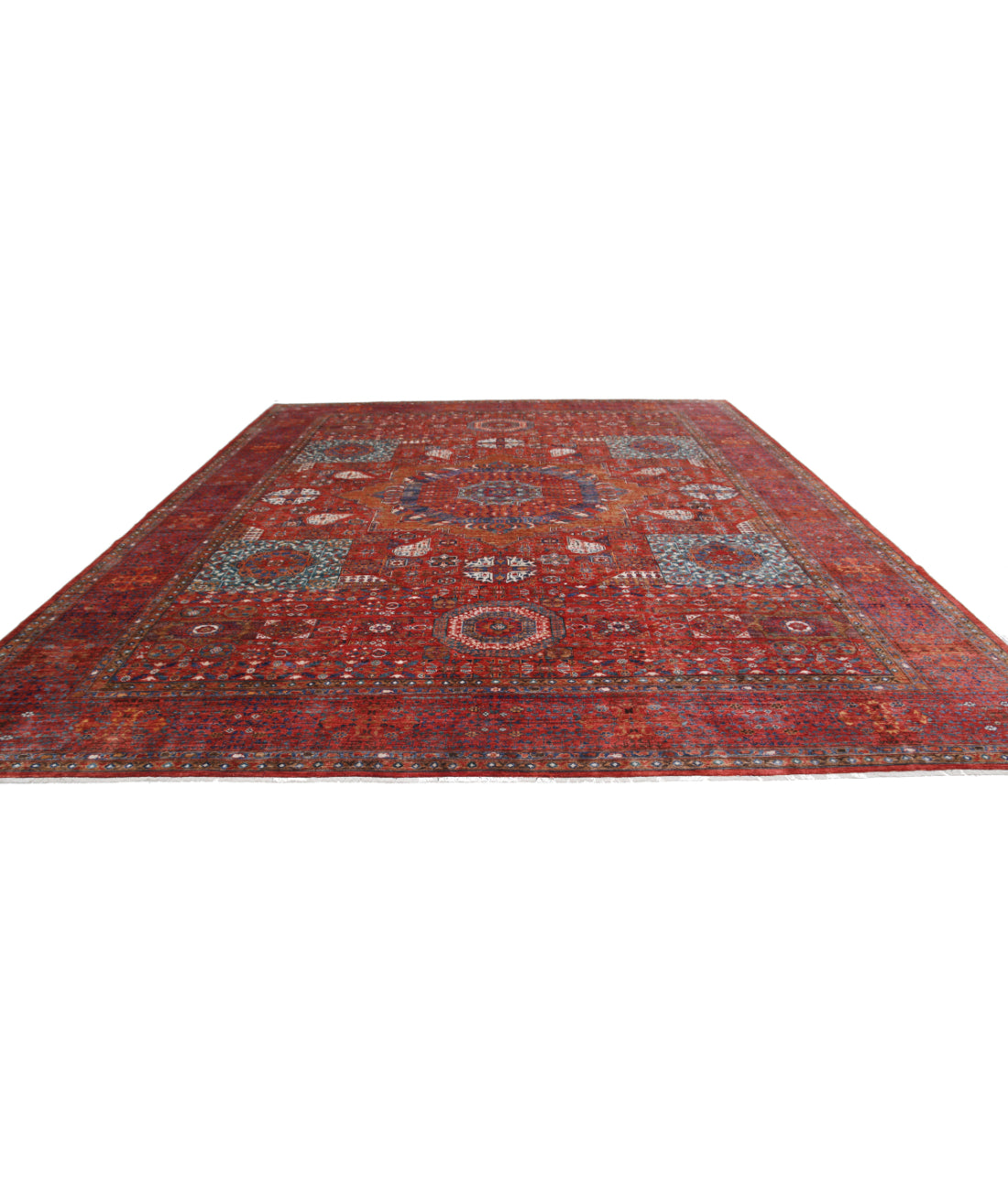Mamluk 13'6'' X 16'0'' Hand-Knotted Wool Rug 13'6'' x 16'0'' (405 X 480) / Rust / Red
