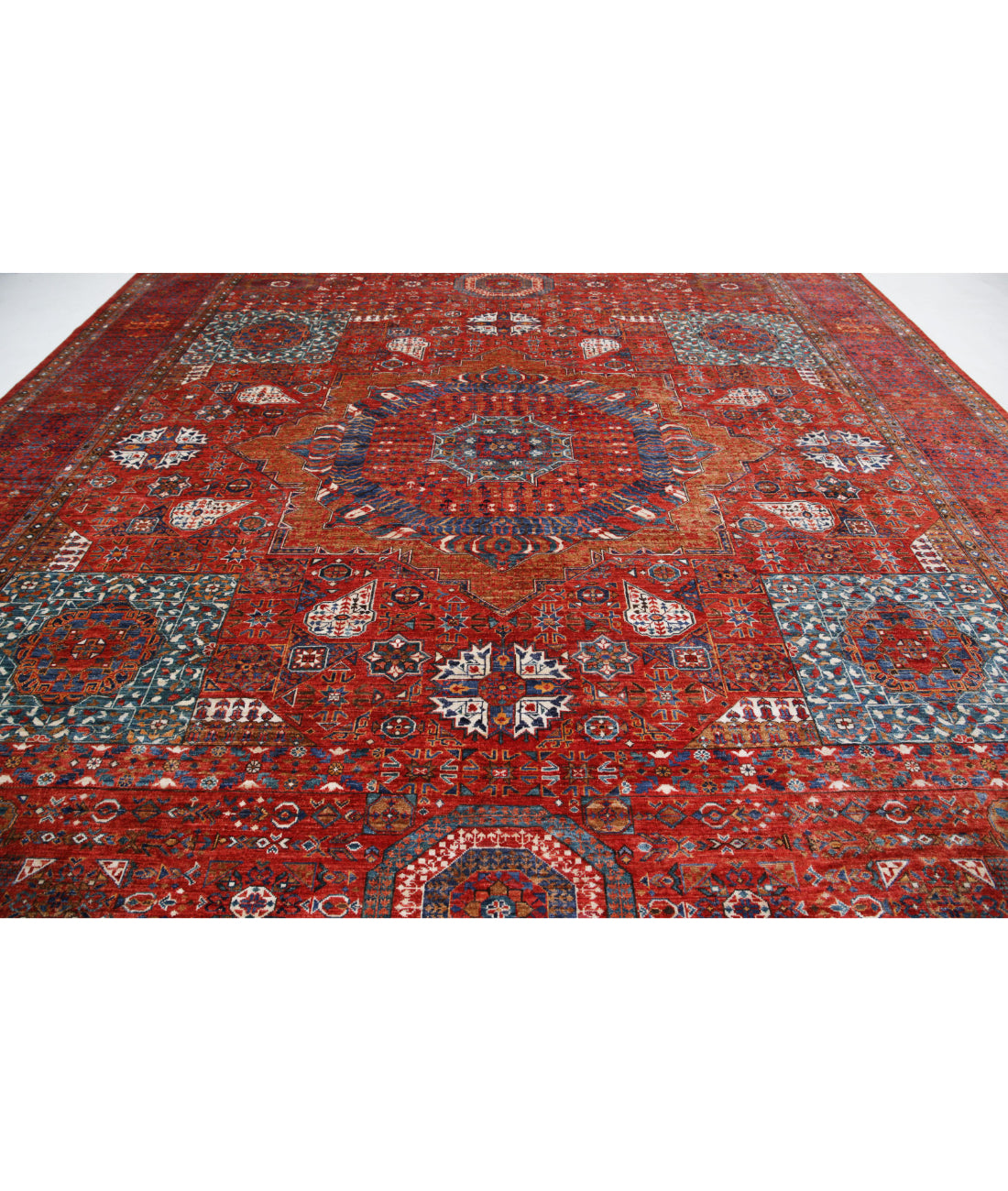 Mamluk 13'6'' X 16'0'' Hand-Knotted Wool Rug 13'6'' x 16'0'' (405 X 480) / Rust / Red