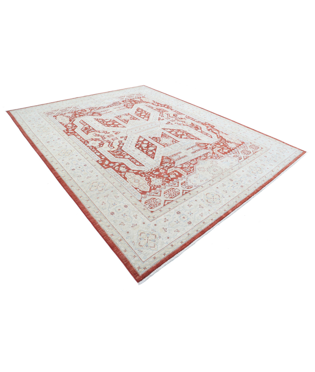 Ziegler 8'11'' X 11'5'' Hand-Knotted Wool Rug 8'11'' x 11'5'' (268 X 343) / Red / Ivory