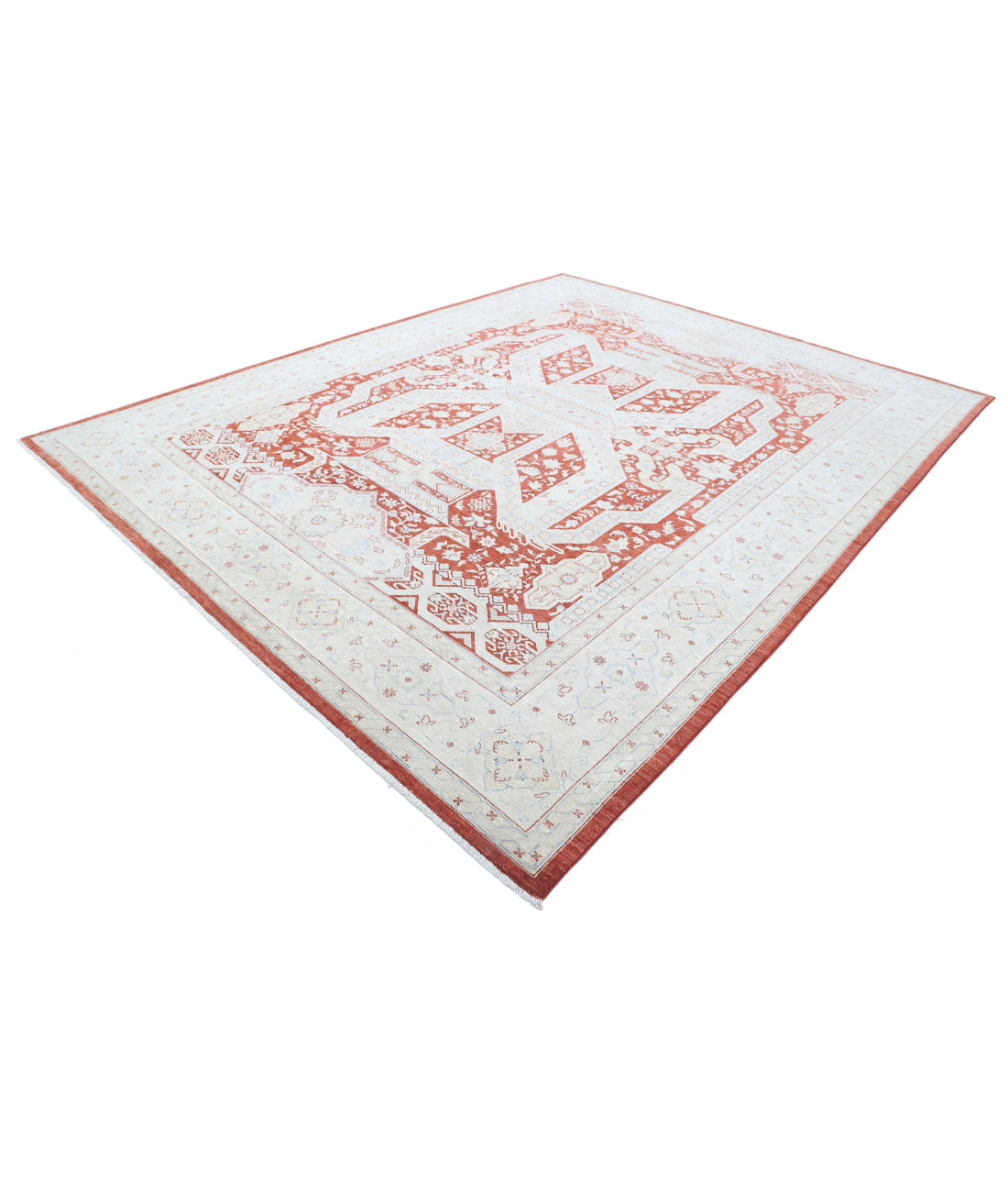 Ziegler 8'11'' X 11'5'' Hand-Knotted Wool Rug 8'11'' x 11'5'' (268 X 343) / Red / Ivory