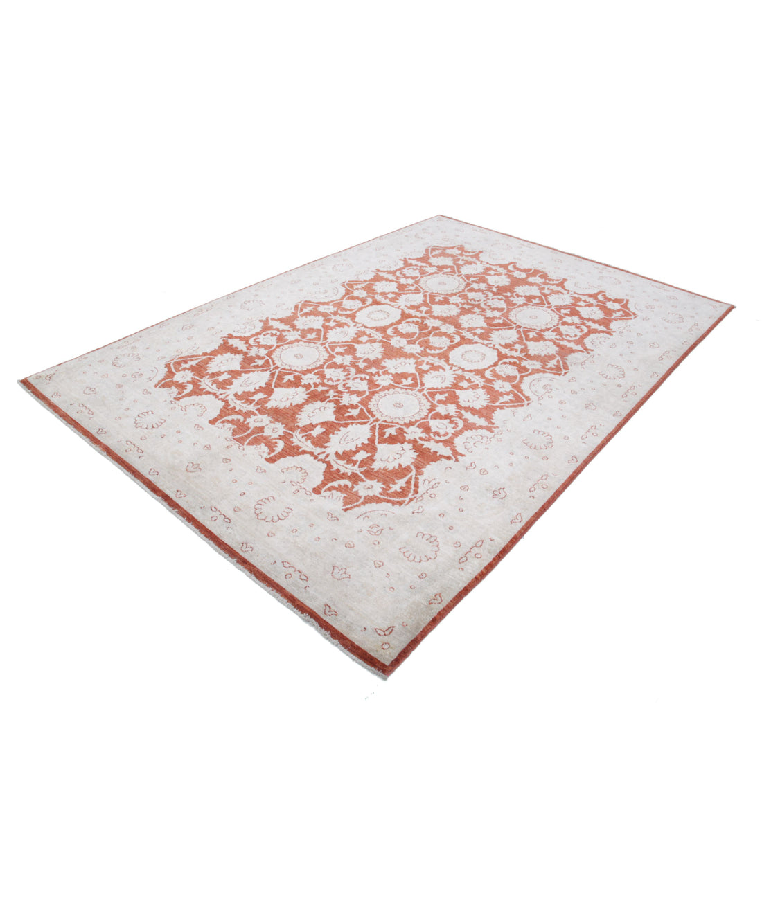 Ziegler 6'4'' X 9'0'' Hand-Knotted Wool Rug 6'4'' x 9'0'' (190 X 270) / Red / Ivory