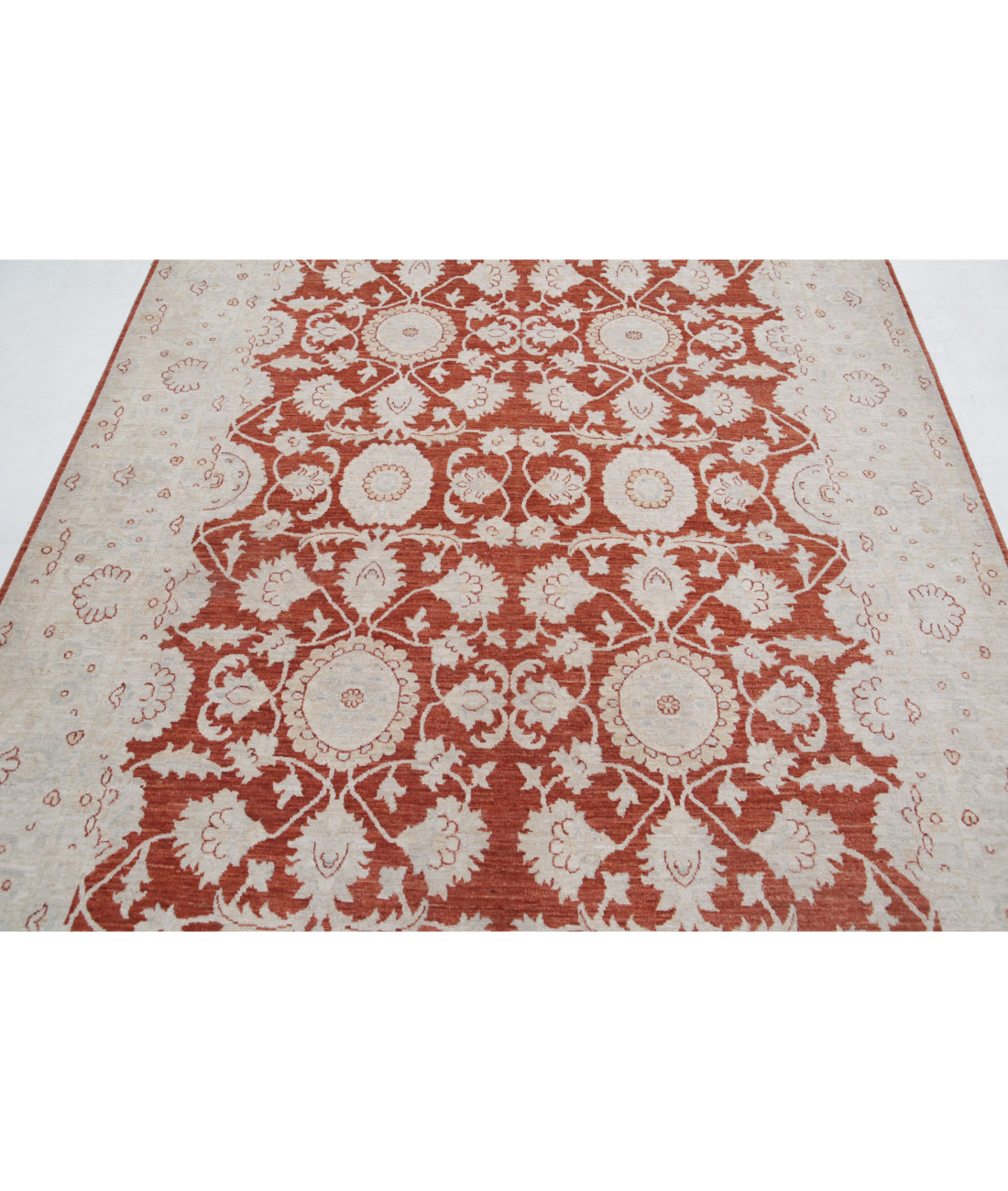 Ziegler 6'4'' X 9'0'' Hand-Knotted Wool Rug 6'4'' x 9'0'' (190 X 270) / Red / Ivory