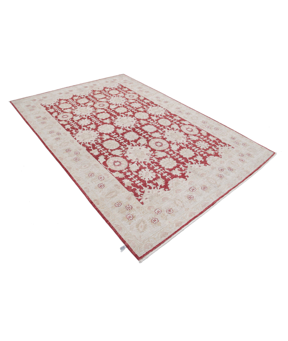 Ziegler 5'11'' X 8'8'' Hand-Knotted Wool Rug 5'11'' x 8'8'' (178 X 260) / Red / Ivory