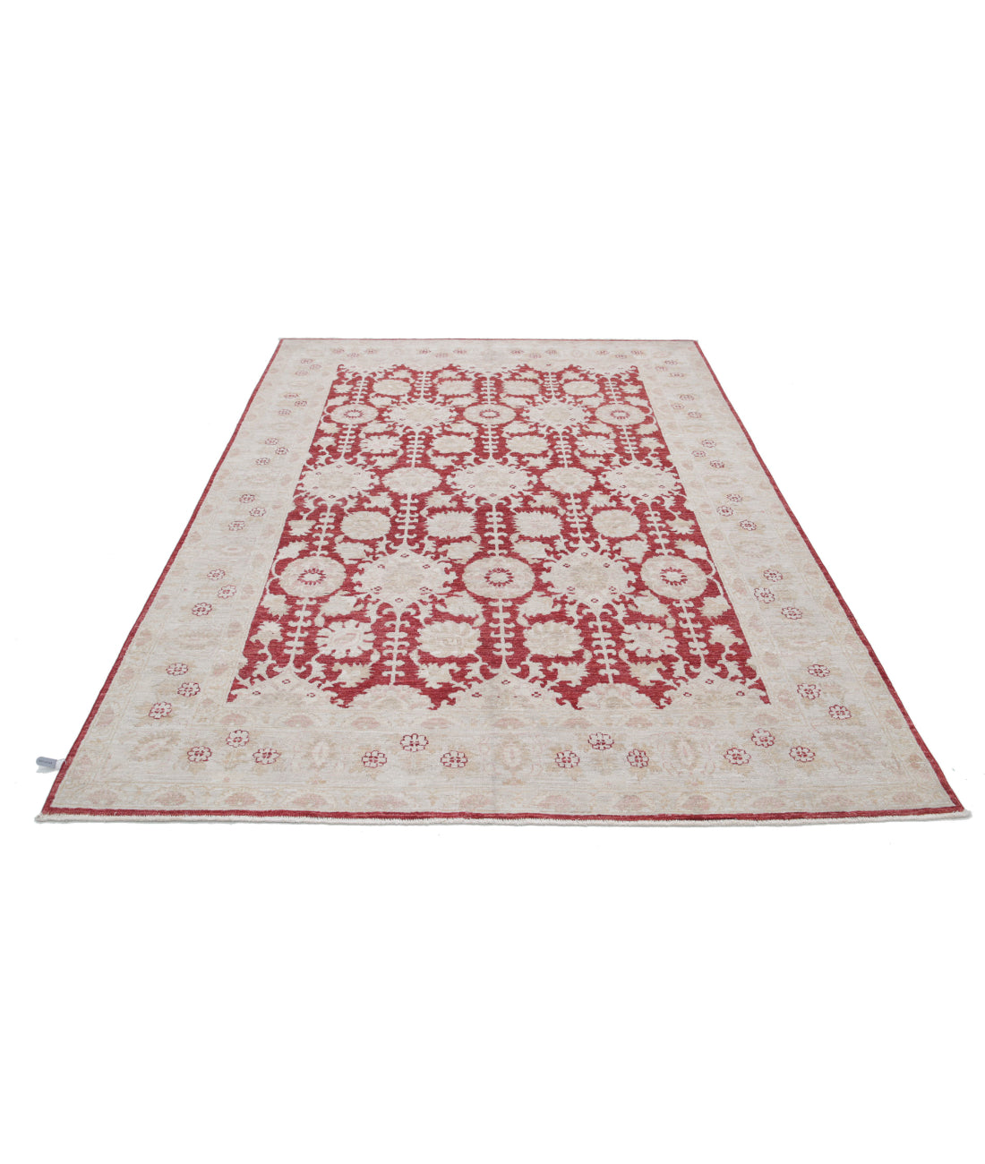 Ziegler 5'11'' X 8'8'' Hand-Knotted Wool Rug 5'11'' x 8'8'' (178 X 260) / Red / Ivory