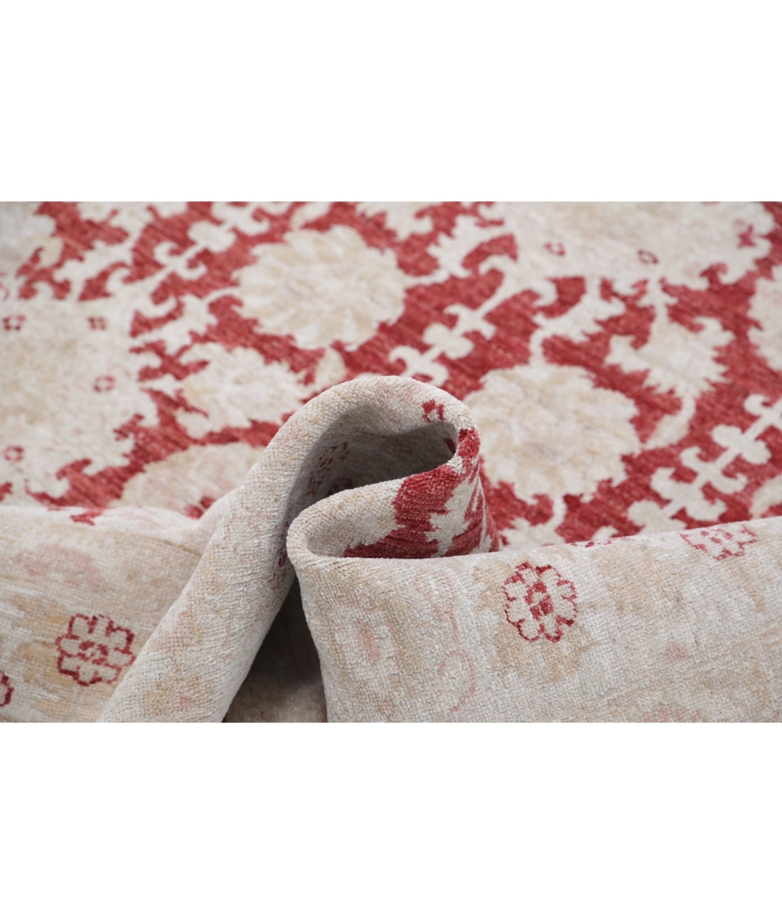 Ziegler 5'11'' X 8'8'' Hand-Knotted Wool Rug 5'11'' x 8'8'' (178 X 260) / Red / Ivory