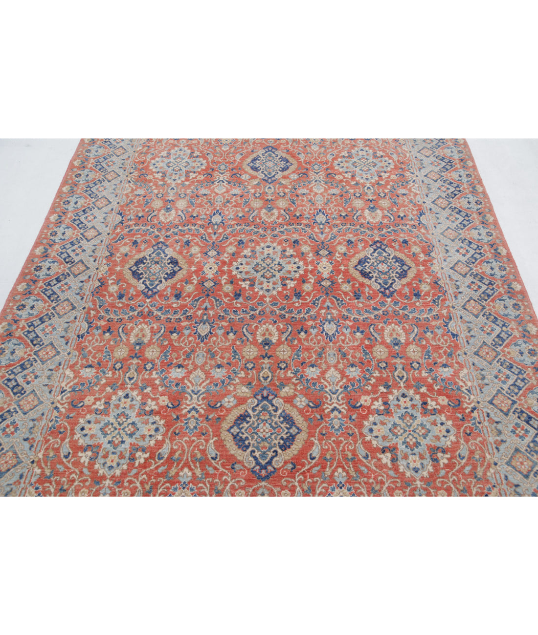 Ziegler 5'11'' X 8'10'' Hand-Knotted Wool Rug 5'11'' x 8'10'' (178 X 265) / Peach / Grey