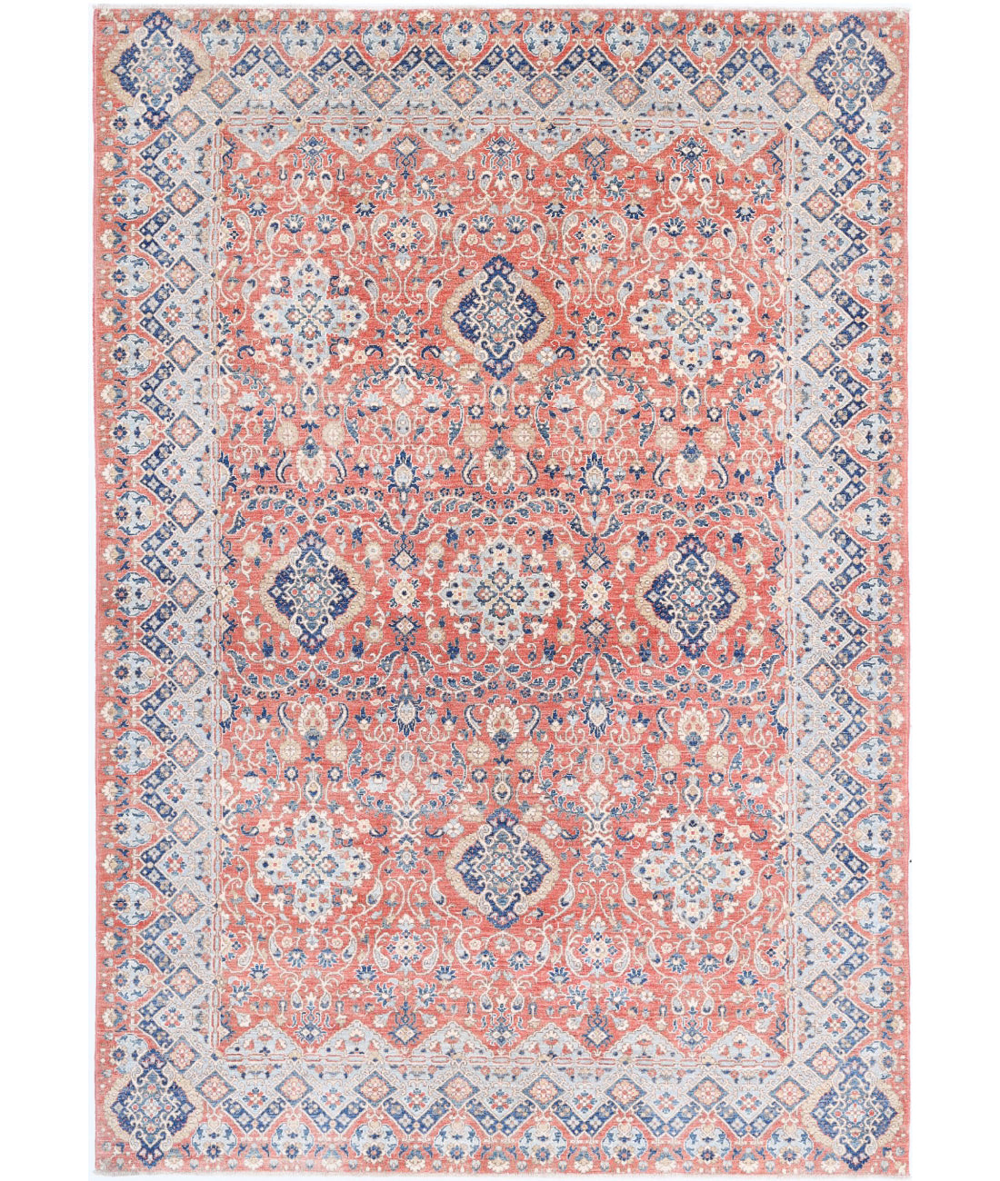 Ziegler 5'11'' X 8'10'' Hand-Knotted Wool Rug 5'11'' x 8'10'' (178 X 265) / Peach / Grey