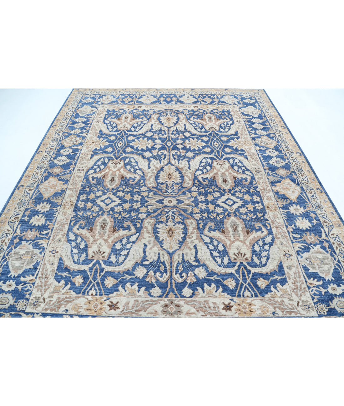 Ziegler 7'10'' X 9'9'' Hand-Knotted Wool Rug 7'10'' x 9'9'' (235 X 293) / Blue / Ivory