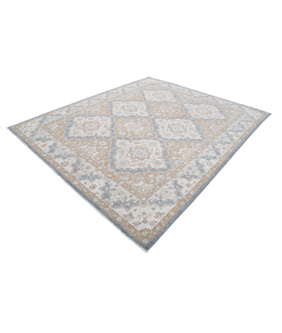 Ziegler 8'1'' X 9'8'' Hand-Knotted Wool Rug 8'1'' x 9'8'' (243 X 290) / Grey / Ivory