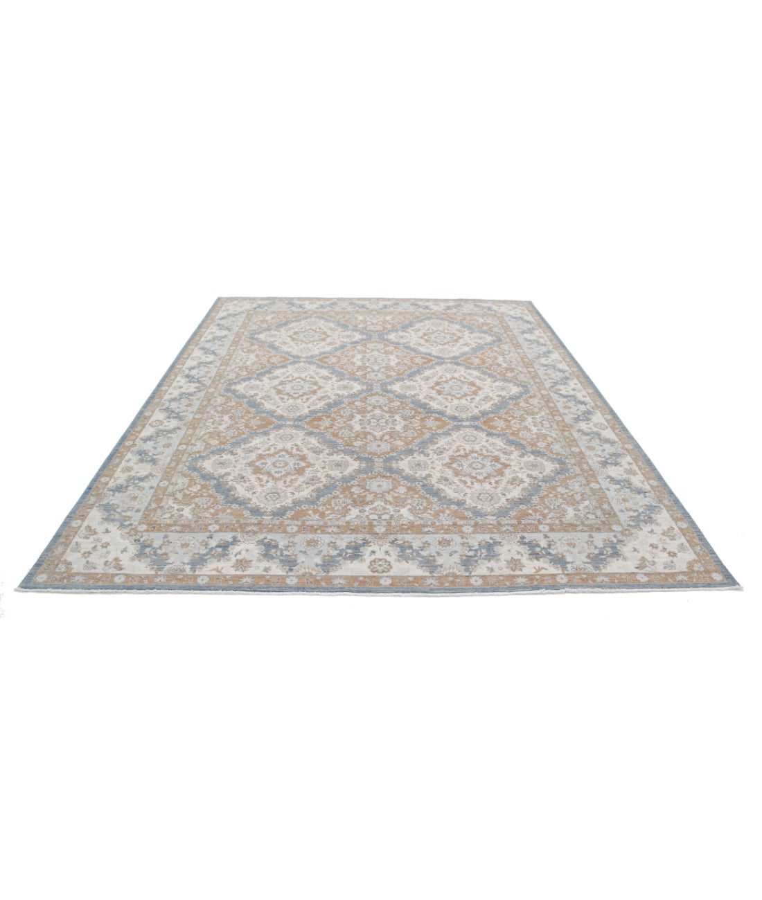 Ziegler 8'1'' X 9'8'' Hand-Knotted Wool Rug 8'1'' x 9'8'' (243 X 290) / Grey / Ivory