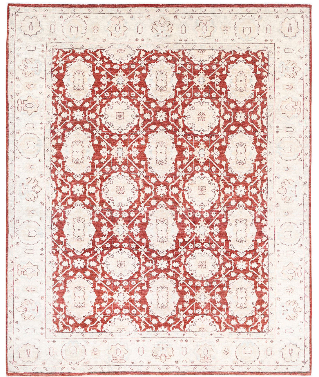 Ziegler 7'11'' X 9'9'' Hand-Knotted Wool Rug 7'11'' x 9'9'' (238 X 293) / Rust / Ivory