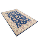 Ziegler 5'5'' X 7'11'' Hand-Knotted Wool Rug 5'5'' x 7'11'' (163 X 238) / Blue / Ivory