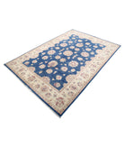 Ziegler 5'5'' X 7'11'' Hand-Knotted Wool Rug 5'5'' x 7'11'' (163 X 238) / Blue / Ivory