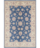 Ziegler 5'5'' X 7'11'' Hand-Knotted Wool Rug 5'5'' x 7'11'' (163 X 238) / Blue / Ivory