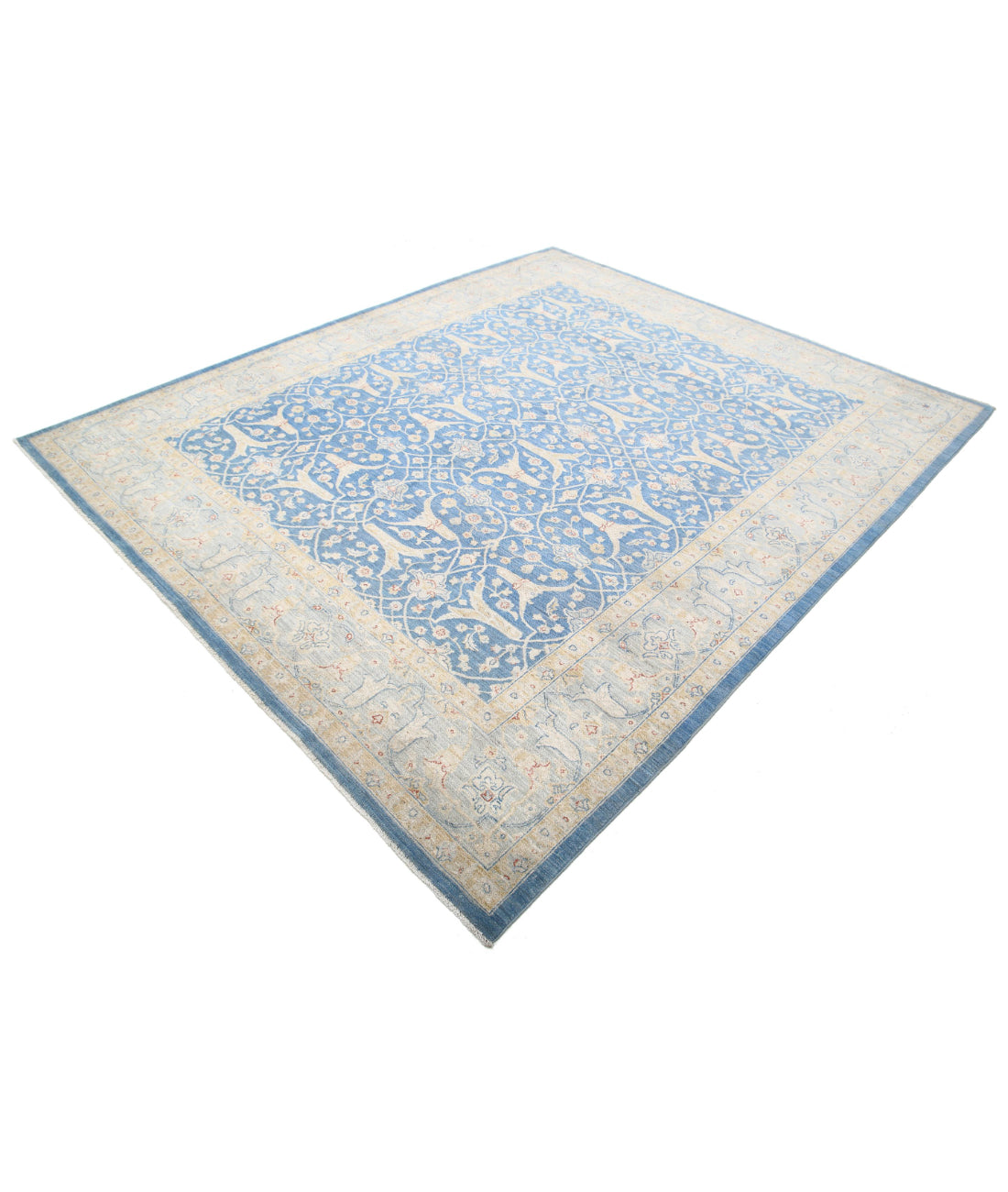 Ziegler 7'7'' X 9'3'' Hand-Knotted Wool Rug 7'7'' x 9'3'' (228 X 278) / Blue / Blue