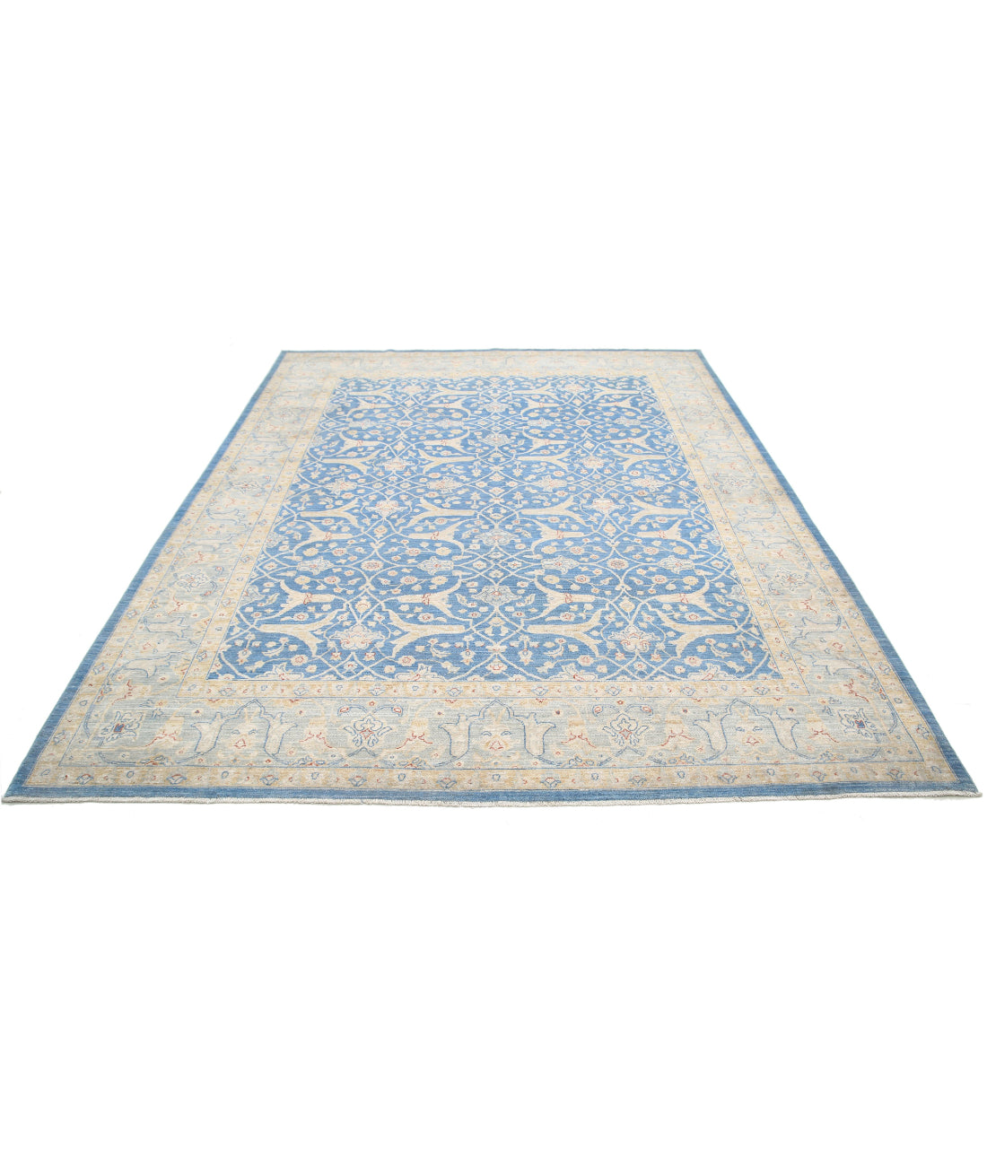 Ziegler 7'7'' X 9'3'' Hand-Knotted Wool Rug 7'7'' x 9'3'' (228 X 278) / Blue / Blue