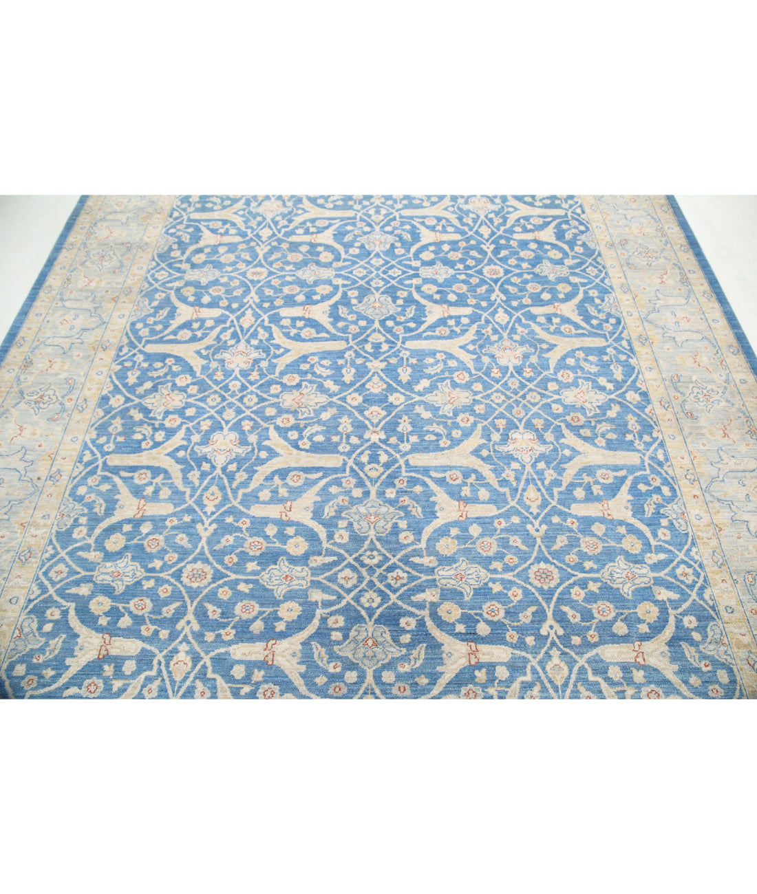 Ziegler 7'7'' X 9'3'' Hand-Knotted Wool Rug 7'7'' x 9'3'' (228 X 278) / Blue / Blue