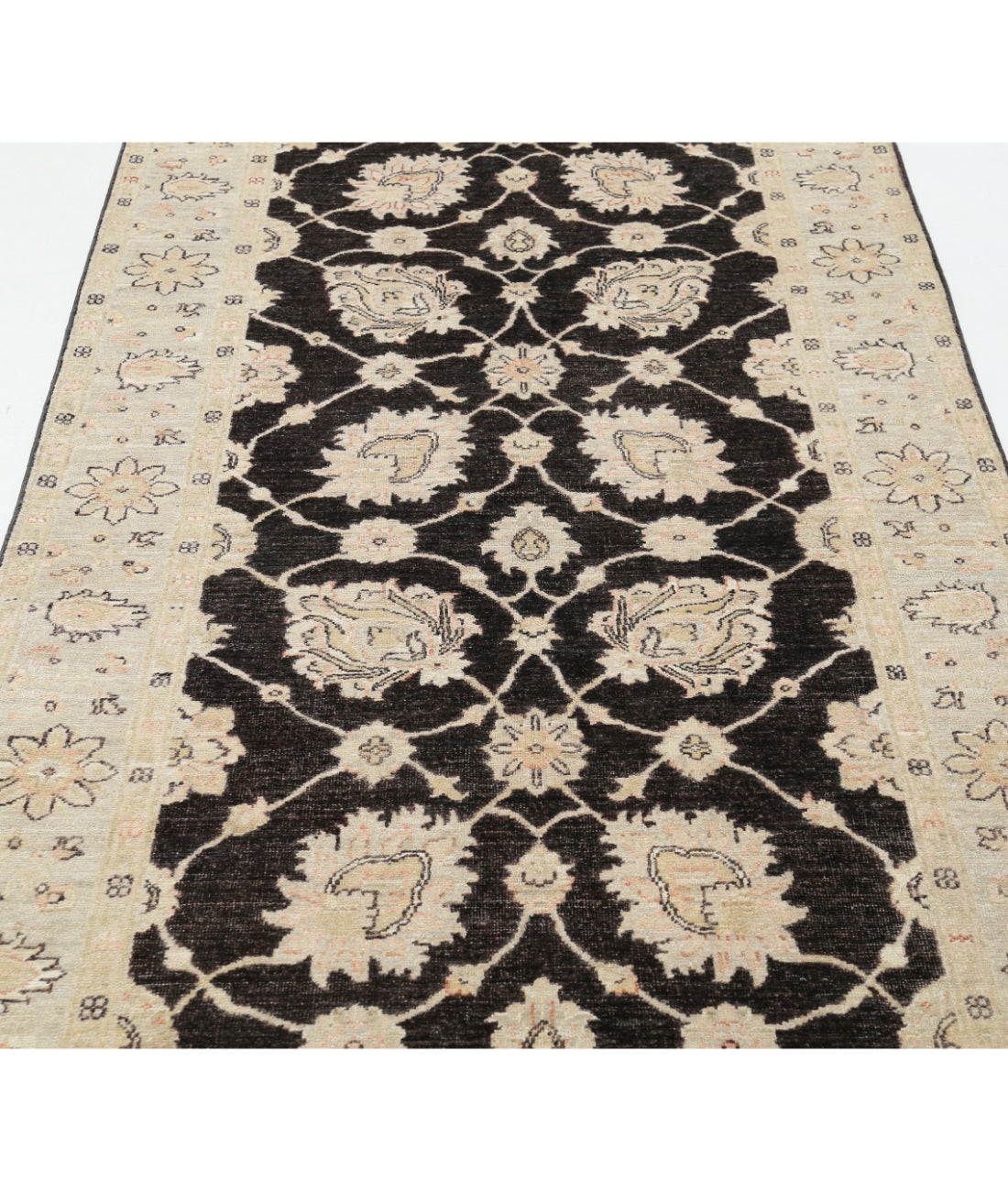 Ziegler 3'10'' X 12'8'' Hand-Knotted Wool Rug 3'10'' x 12'8'' (115 X 380) / Black / Grey