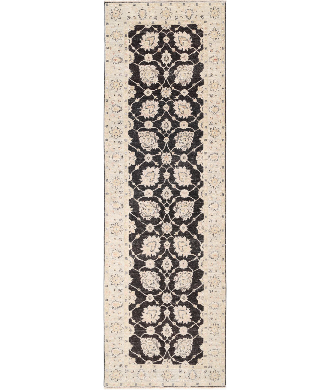 Ziegler 3'10'' X 12'8'' Hand-Knotted Wool Rug 3'10'' x 12'8'' (115 X 380) / Black / Grey