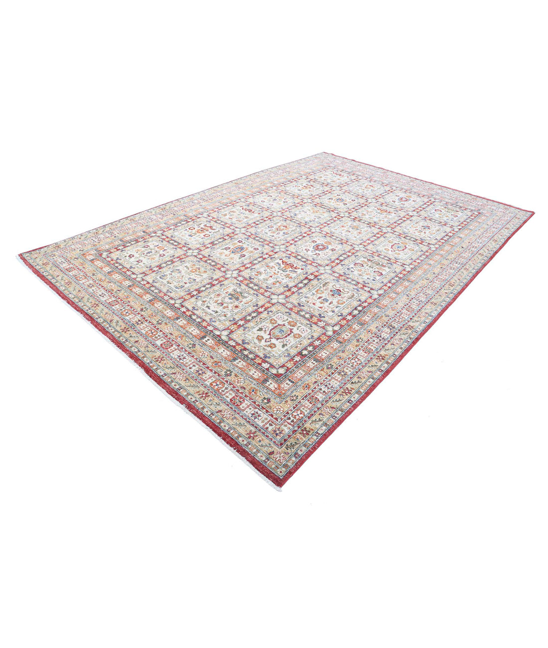 Bakhtiari 7'10'' X 11'5'' Hand-Knotted Wool Rug 7'10'' x 11'5'' (235 X 343) / Red / Ivory