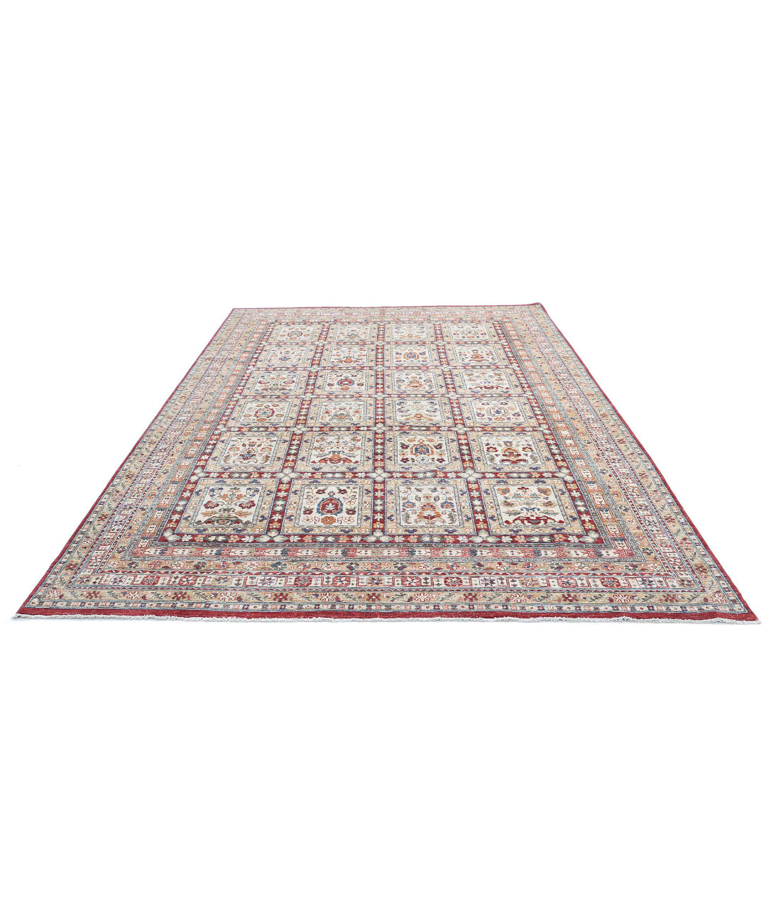 Bakhtiari 7'10'' X 11'5'' Hand-Knotted Wool Rug 7'10'' x 11'5'' (235 X 343) / Red / Ivory