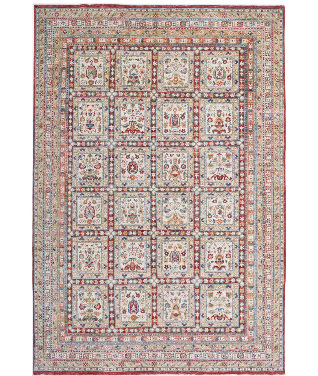 Bakhtiari 7'10'' X 11'5'' Hand-Knotted Wool Rug 7'10'' x 11'5'' (235 X 343) / Red / Ivory