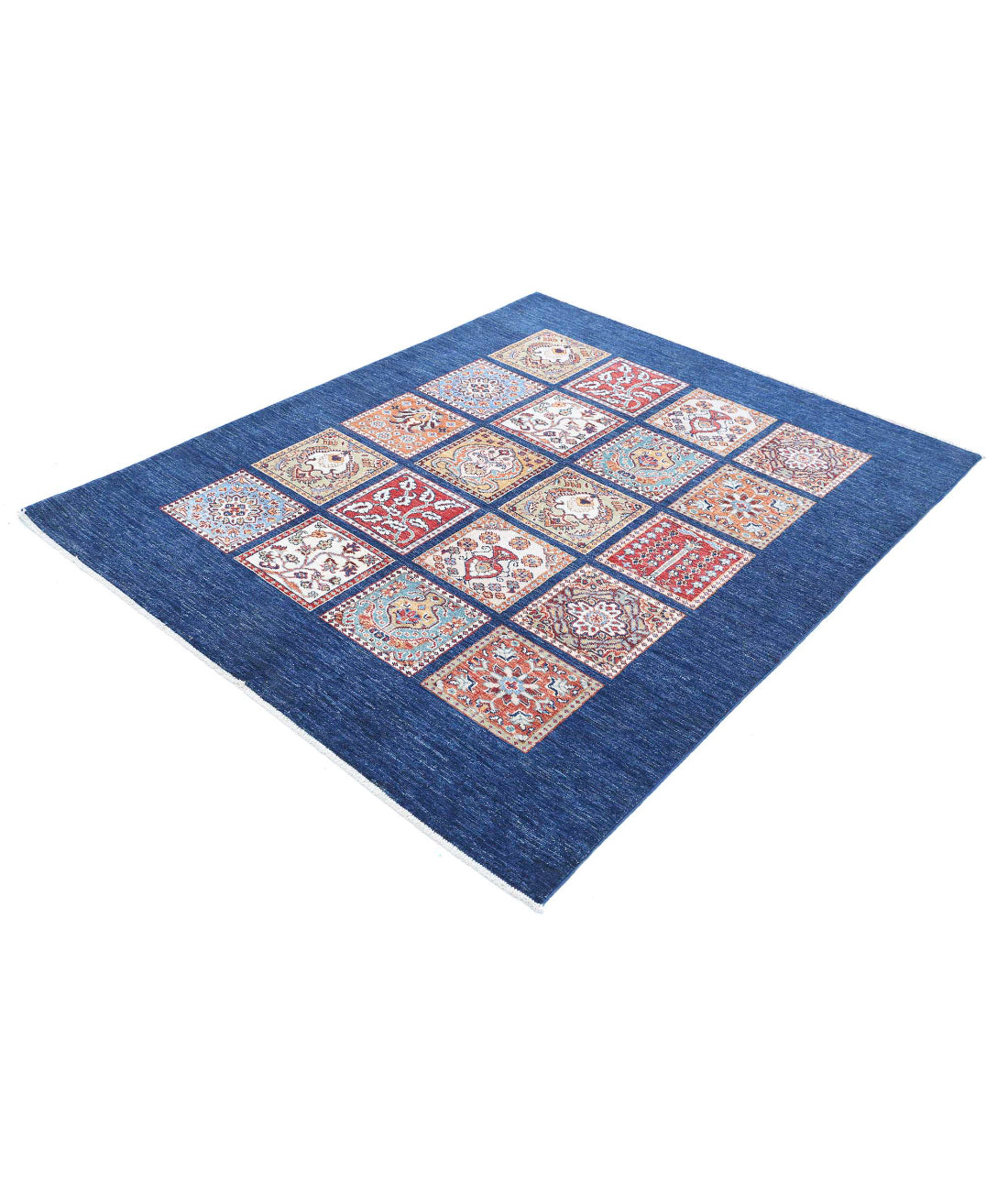 Bakhtiari 5'0'' X 6'0'' Hand-Knotted Wool Rug 5'0'' x 6'0'' (150 X 180) / Blue / Red