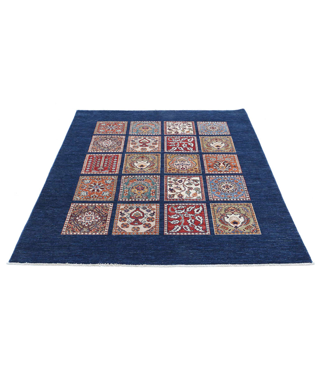 Bakhtiari 5'0'' X 6'0'' Hand-Knotted Wool Rug 5'0'' x 6'0'' (150 X 180) / Blue / Red