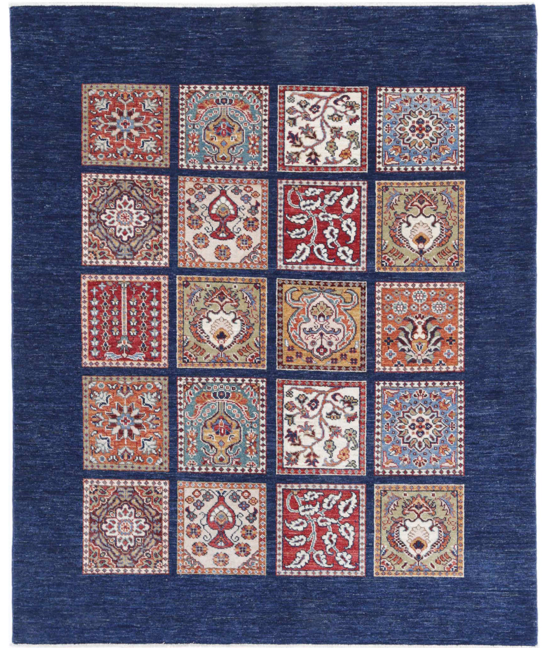 Bakhtiari 5'0'' X 6'0'' Hand-Knotted Wool Rug 5'0'' x 6'0'' (150 X 180) / Blue / Red