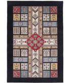 Bakhtiari 6'7'' X 9'7'' Hand-Knotted Wool Rug 6'7'' x 9'7'' (198 X 288) / Black / Blue