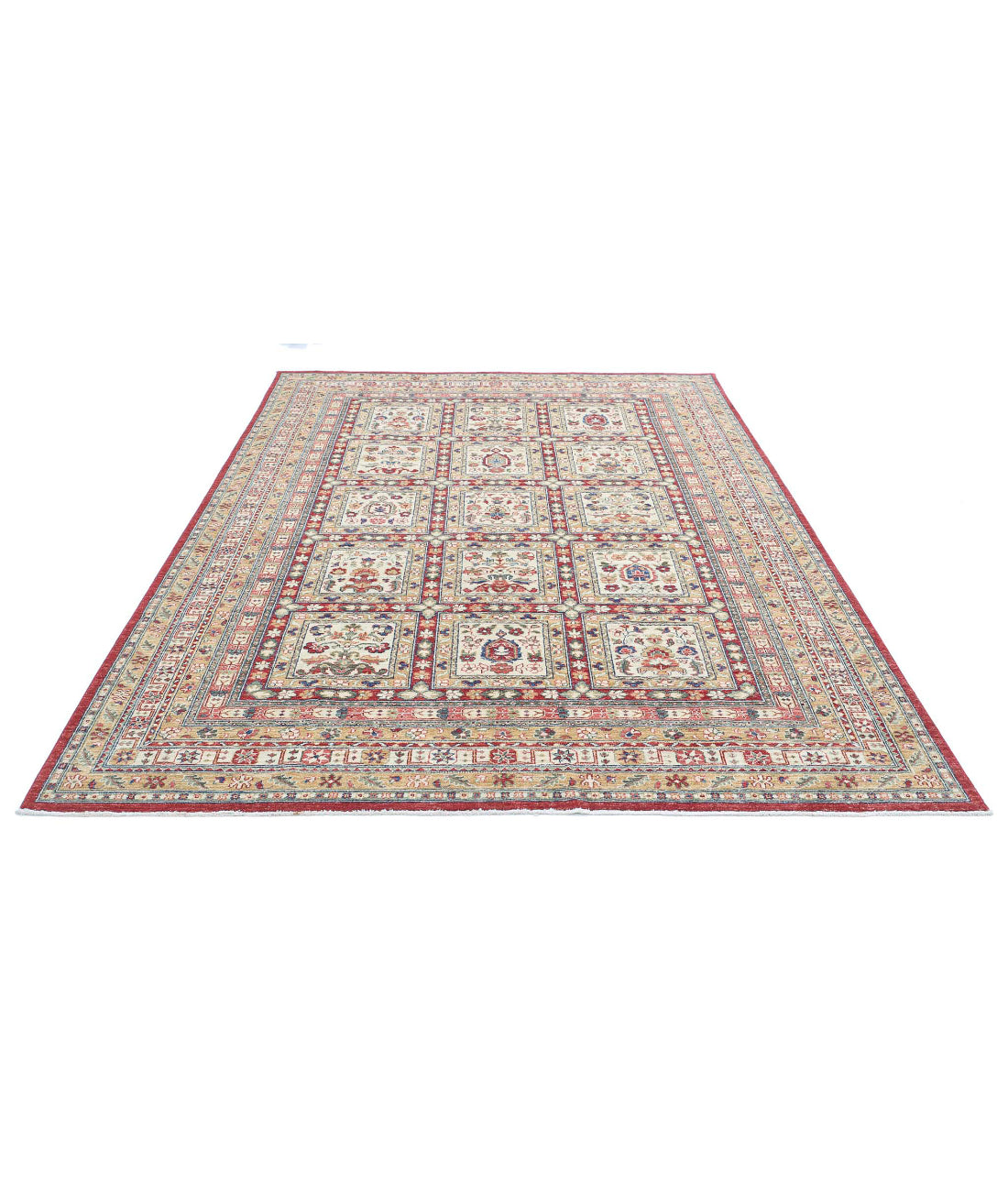 Bakhtiari 6'10'' X 9'7'' Hand-Knotted Wool Rug 6'10'' x 9'7'' (205 X 288) / Ivory / Red