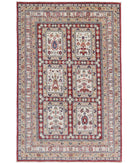 Bakhtiari 4'4'' X 6'8'' Hand-Knotted Wool Rug 4'4'' x 6'8'' (130 X 200) / Red / Ivory