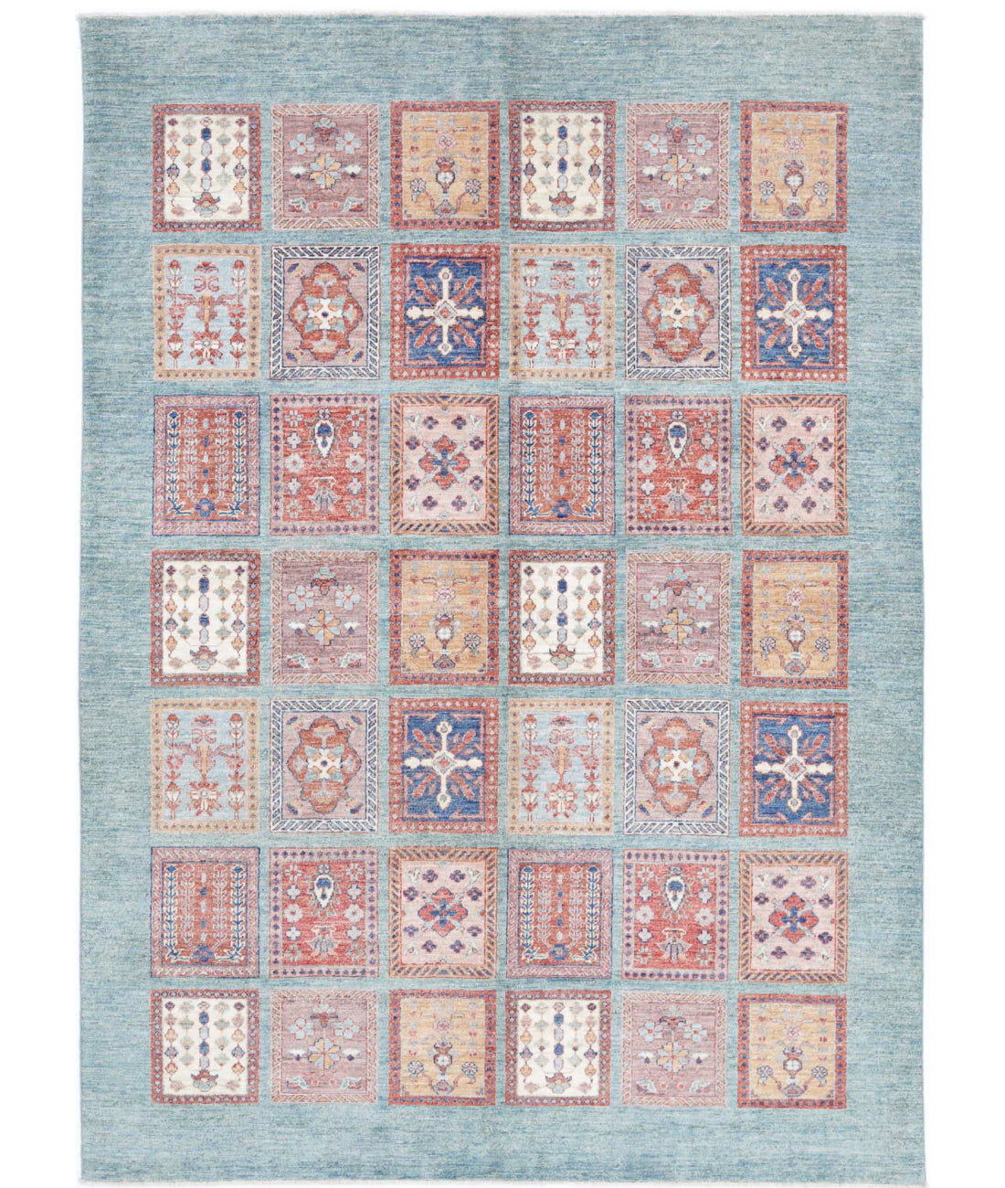 Bakhtiari 5'7'' X 7'9'' Hand-Knotted Wool Rug 5'7'' x 7'9'' (168 X 233) / Blue / Ivory