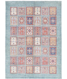 Bakhtiari 5'7'' X 7'9'' Hand-Knotted Wool Rug 5'7'' x 7'9'' (168 X 233) / Blue / Ivory