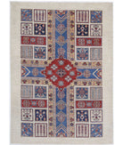 Bakhtiari 4'9'' X 6'6'' Hand-Knotted Wool Rug 4'9'' x 6'6'' (143 X 195) / Ivory / Blue