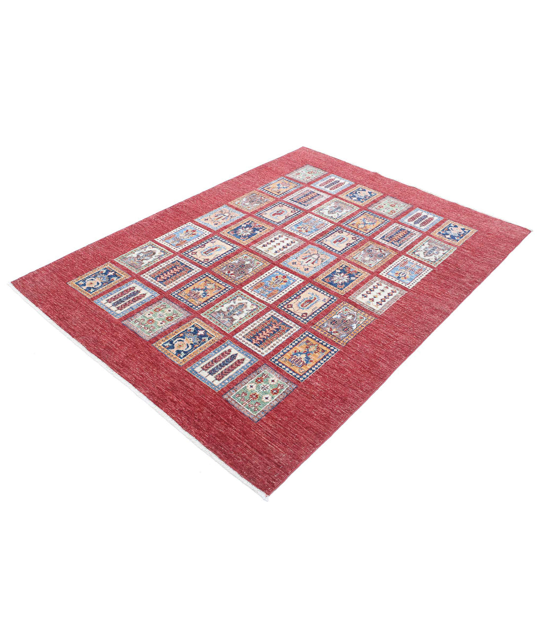 Bakhtiari 4'9'' X 6'7'' Hand-Knotted Wool Rug 4'9'' x 6'7'' (143 X 198) / Red / Ivory