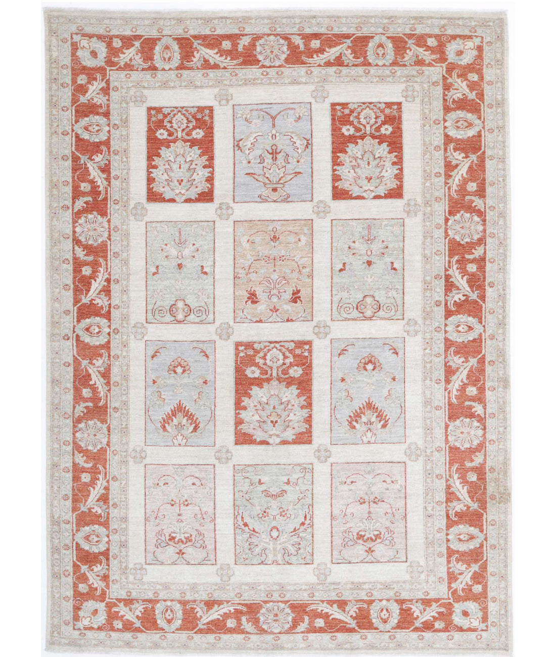 Bakhtiari 5'7'' X 7'9'' Hand-Knotted Wool Rug 5'7'' x 7'9'' (168 X 233) / Ivory / Red