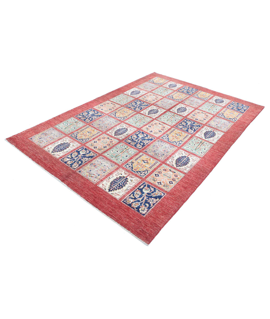 Bakhtiari 5'7'' X 8'2'' Hand-Knotted Wool Rug 5'7'' x 8'2'' (168 X 245) / Red / Ivory